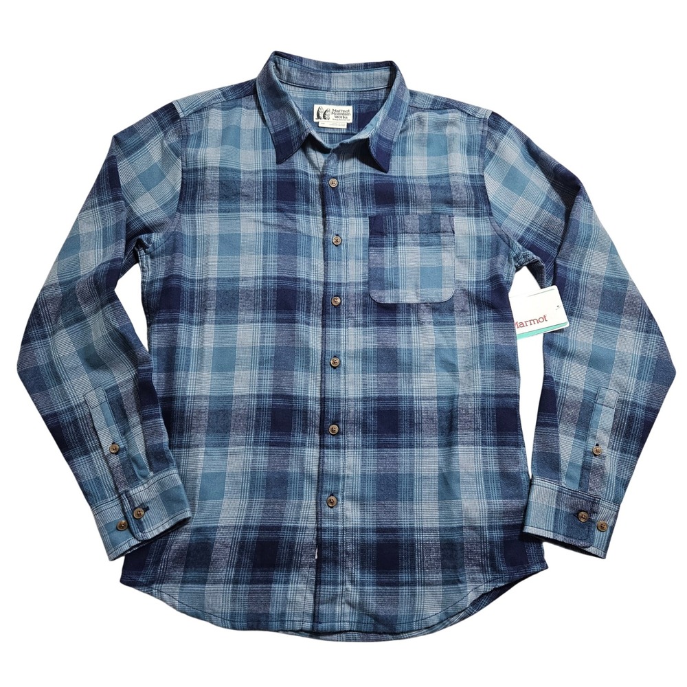 Marmot Fairfax Novelty Lightweight Flannel‎ Shirt Mens Small Arctic Navy M14658